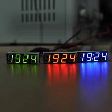 12V автомобильные аксессуары цифровые светодиодные электронные часы время Температура Цифровой вольтметр автомобильные часы Saat аксессуары