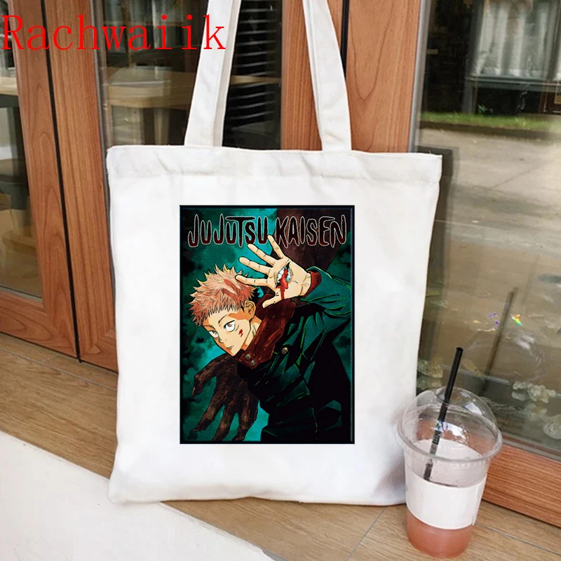 Jujutsu Kaisen Shopping Bag Graphic Tote Harajuku Shopper Bag Women Canvas Shoulder Bag Female Anime Manga  Eco Large-capacity 