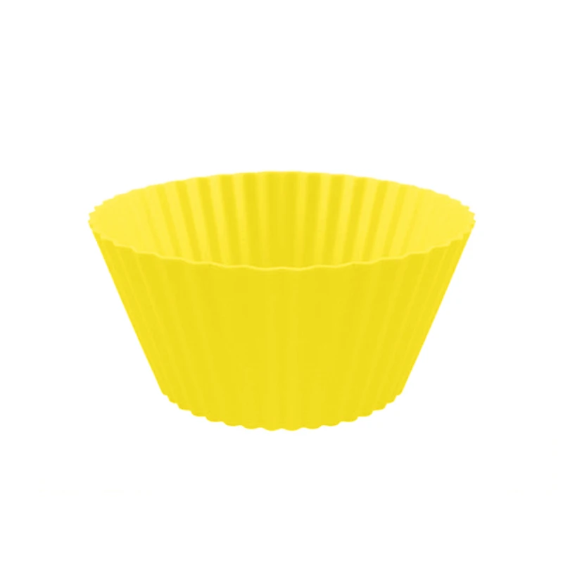 Многоцветный DIY круглой формы силиконовая форма для выпечки Формы для выпечки торта силиконовые чашки кекс жаропрочная посуда, Кулинария Инструменты Кухня гаджеты, Новинка - Цвет: yellow