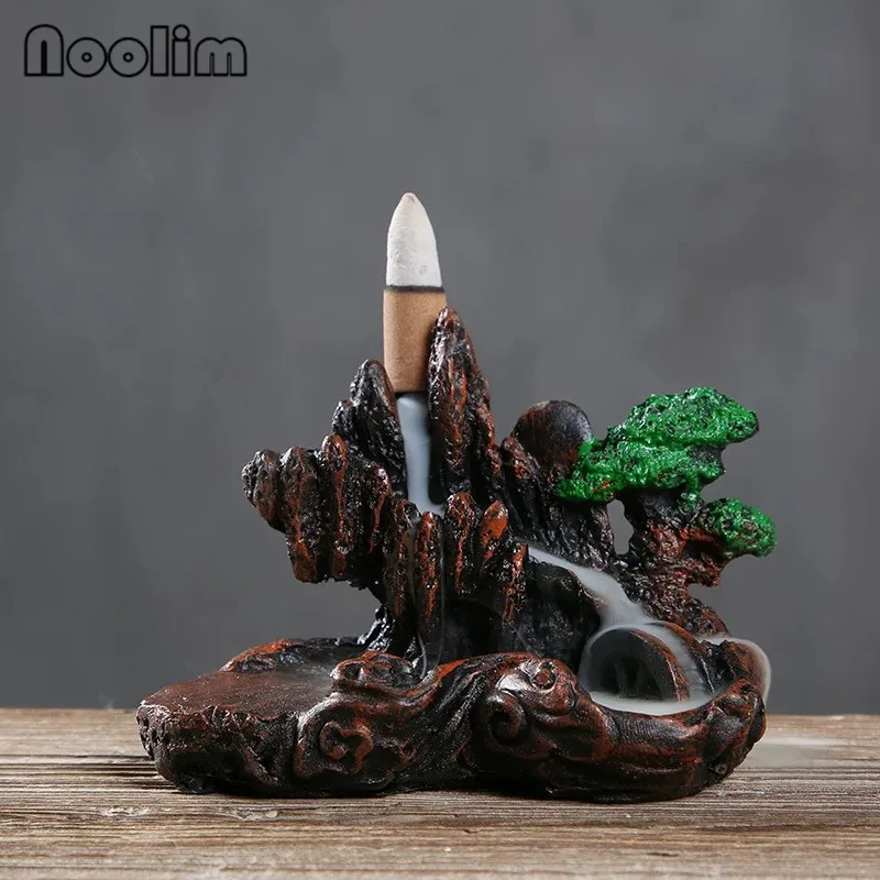 M Поделки из резины, горная курильница для благовоний, горелка, домашний декор, креативный держатель для благовоний, с орнаментом, ароматизированные, водопад, курильница - Цвет: M