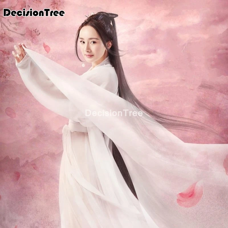 2021 Сетчатая ткань Китайское платье бай Цянь элегантный костюм феи hanfu для женщин