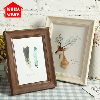 

Creative Vintage Photo Frame Retro Wooden Wedding Couple Recommendation Pictures Frames Children's Wooden Frame Home Decoration