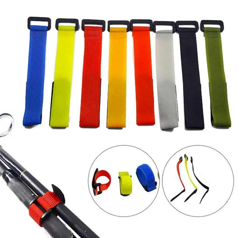 10//5pcs Fishing Rod Strap Tie Holder Suspenders Fastener Cable Loop Hook E6E2