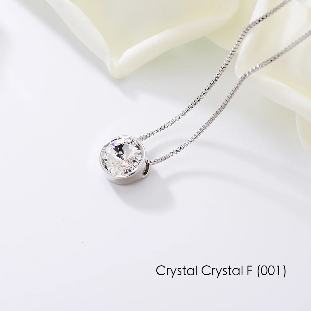 Ожерелье с круглой подвеской Malanda, оригинальное ожерелье с кристаллами Swarovski для женщин, новые модные свадебные украшения, подарок для мамы и девочки - Окраска металла: Crystal WHITE