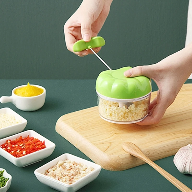 Mini Pepper Chopper Garlic Cutter Mixer Blender Manual Meat Grinder Stainless Steel Vegetable