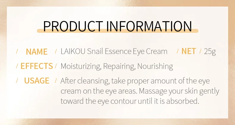 Snail Anti Aging Eye Cream Essence Deep Hydrating Against PuffinessFade Fine Lines Dark Circle Eye Bags Nourishing Eye Skin Care