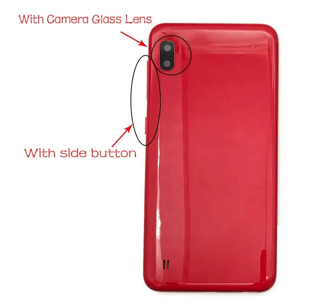 Задняя стеклянная задняя крышка батарейного отсека, передняя крышка для samsung A10 A105, задняя крышка батарейного отсека - Цвет: Back Cover red