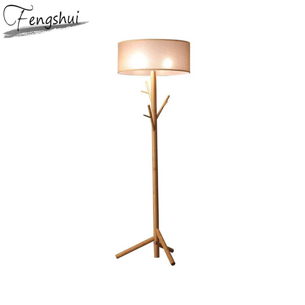 

Nordic Wood Fabric LED Floor Lamps for Living Room Hotel Floor Lights Lighting Bedroom Study Office Home Decor Light Fixtures