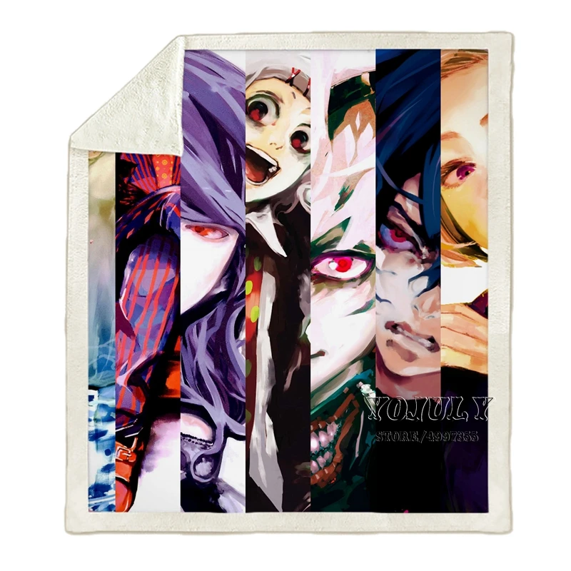 YOJULY одежда с надписью «Tokyo Ghoul Harajuku Пижама для детей и взрослых, Объёмный рисунок(3D-принт) одеяло диван Стёганое одеяло Дорожный Чехол постельного белья в стиле «хип-хоп» с рисунком из аниме фирменный магазин-аутлет K30