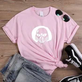 

ONSEME Halloween Horror Face Printed Tshirt Street Wear Graphic Tees Women O-neck Short Sleeve Plus Size Harajuku Tops Q-812