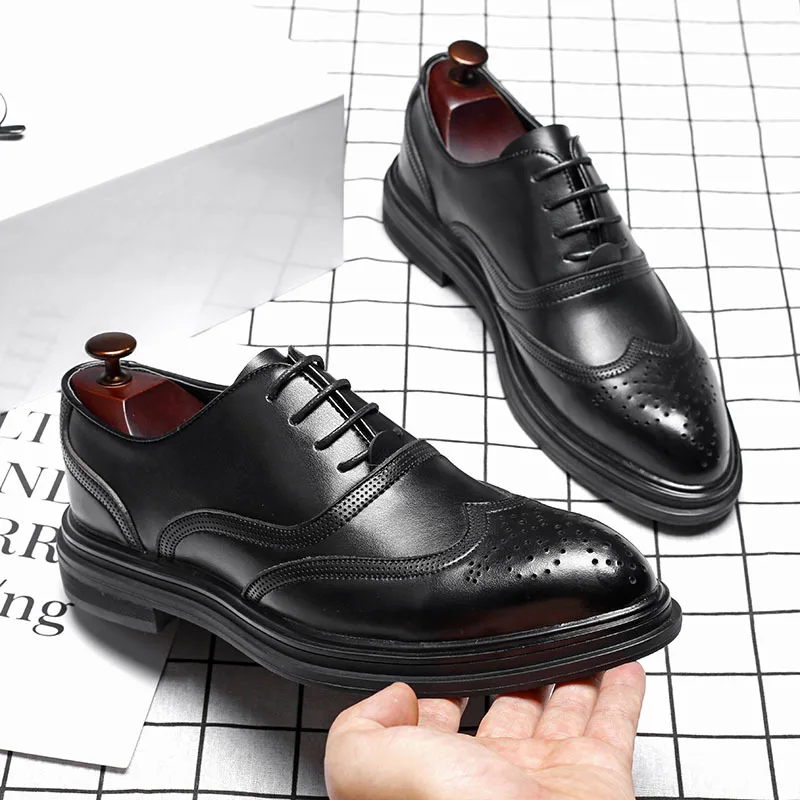 

Xin yi da England Fashion Pointed Business Casual Cloth Locke Varved MEN'S SHOES Shoe 4019-a