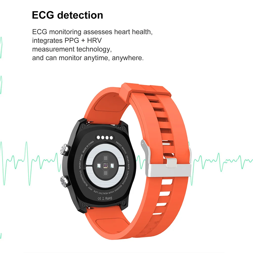 Greentiger DT79 ЭКГ Смарт часы для мужчин IP67 Водонепроницаемый Bluetooth Вызов 360*360 HD + PPG