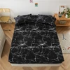 Bonenjoy 3 pcs Bed Sheet Set King Size Black Heart-shaped Pattern Fitted Sheet Set For Double Bed Mattress Cover180x200cm 1