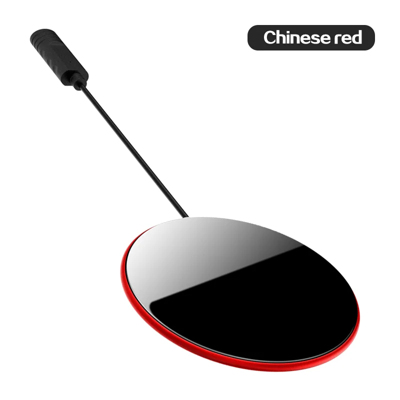 Red round type Умное Беспроводное зарядное устройство светодиодный 10 Вт Быстрый QI беспроводной мобильный телефон зарядное устройство для Xiaomi samsung iPhone XS 11Pro разделенное зарядное устройство - Цвет: Red round type