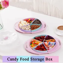 Круглая коробка для закусок, цветочный дизайн, коробка для хранения конфет, еды, органайзер для ювелирных изделий, вращающиеся цветы, Подарочная коробка для еды, вечерние, свадебные