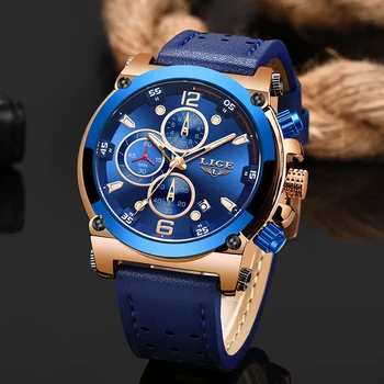 

LIGE Watch Luxury Brand Men Analog Leather Sport Watches Men's Army Military Watch Male Date Quartz Clock Relogio Masculino 2019