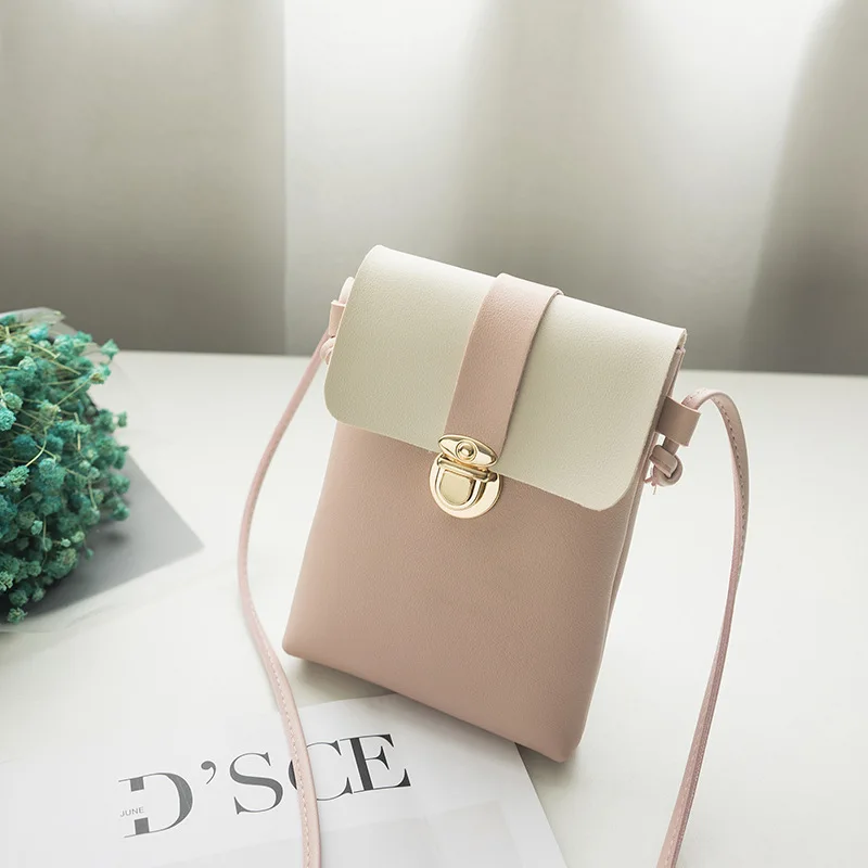 

2019 Fashion Women bag Gold Lock Small Purse Phone Pocket Leather bag for women Street Party Gift Cosmetic bag