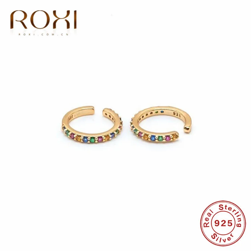 ROXI модные корейские круглые серьги-кольца, маленькие хрустальные серьги для женщин, ювелирные изделия в стиле минимализма, серьги из стерлингового серебра 925 пробы