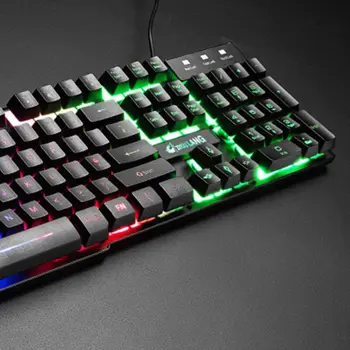 

1Set T11 English Version Button Key Keyboard Rainbow Backlight Mechanical Keypad Mouse for PC Laptop Desktop Gaming Kit