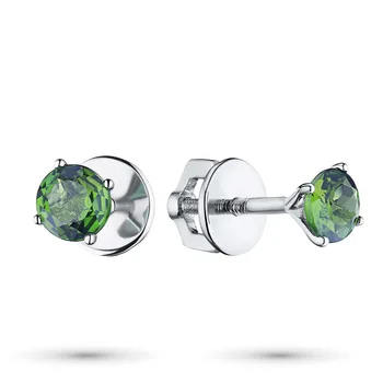 

Pusety of silver with chrome diopside e0605ps02164300