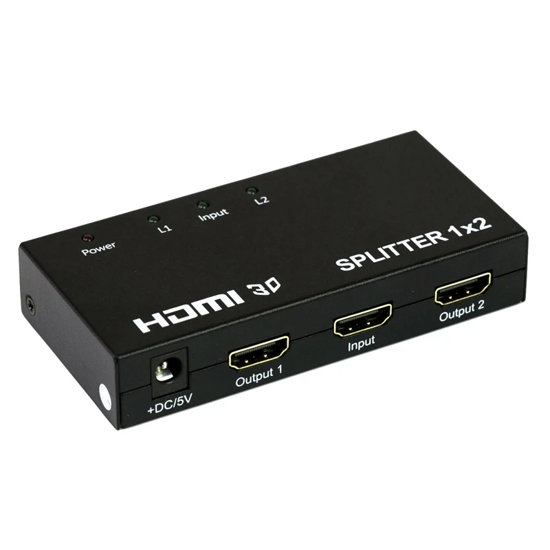 HDMI Splitter 1 in 2 Way Supports 3D 1X2 Audio UK Plug | Электроника