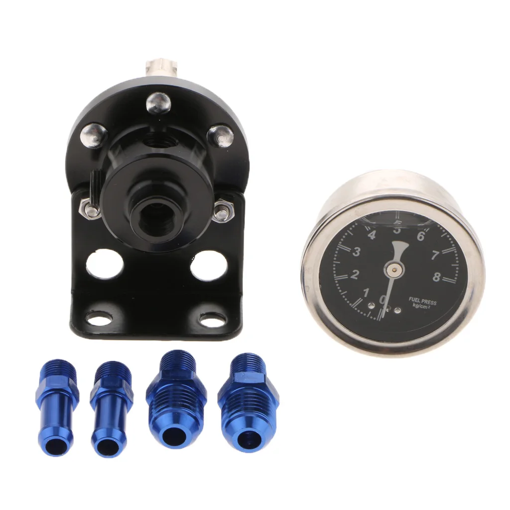 

Adjustable Fuel Pressure Regulator With 45mm Gauge & Fittings Kit
