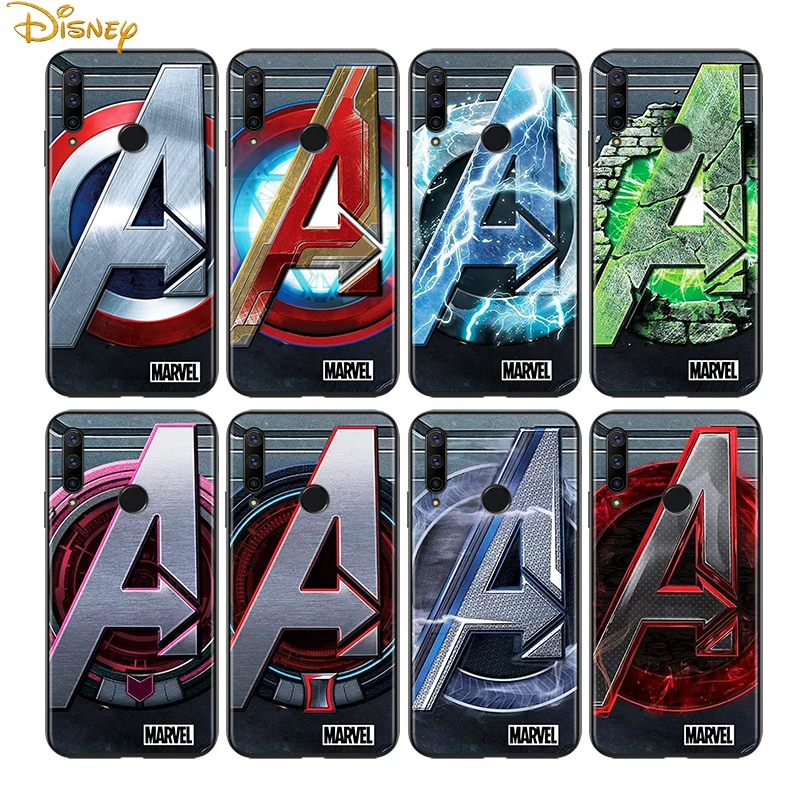 Силиконовый черный чехол для телефона с логотипом Marvel Huawei Honor 30 20 10 9S 9A 9C 9X 8X MAX 9 Lite