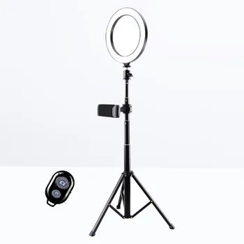 

1.3M Handheld Tripod Selfie Stick Three Color LED Ring Live Supplementary Light Portable Photography Stand Phone Holder for Stud