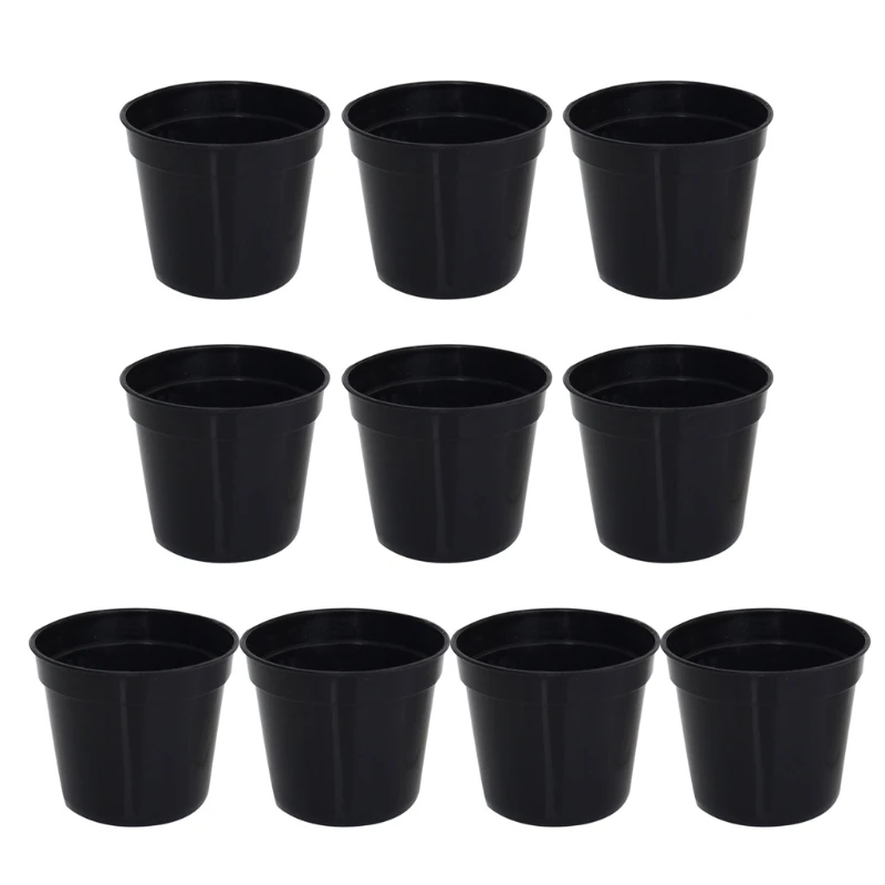 G32A 10 Pcs Mini Plastic Round Flower Pot Indoor Plant Pots Drainage Minimalist White/Black Home Decor Flower Gardening Pots for flower pot hydroponic flower pot plant pot