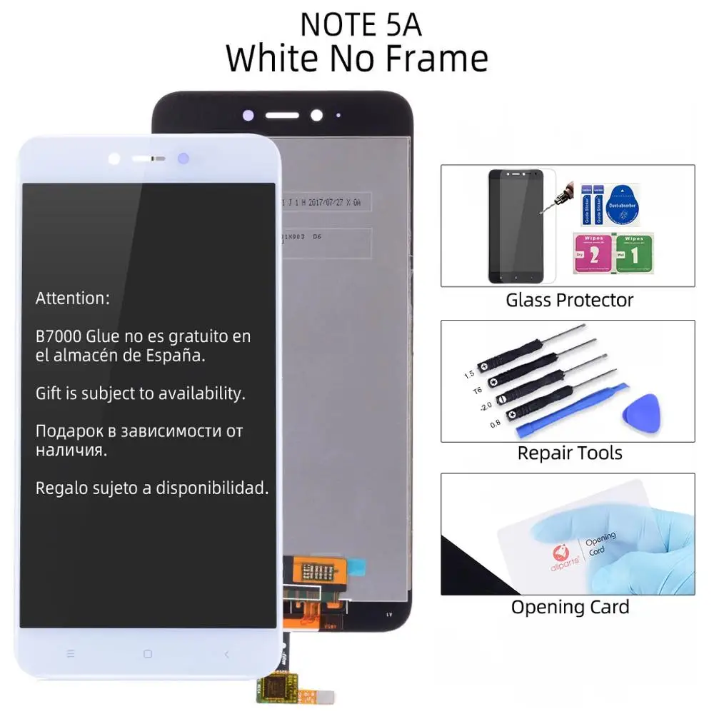 Дисплей для XIAOMI Redmi Note 5A 5A Prime Y1 / Y1 Lite LCD в сборе с тачскрином на рамке черный белый - Цвет: Note 5A White