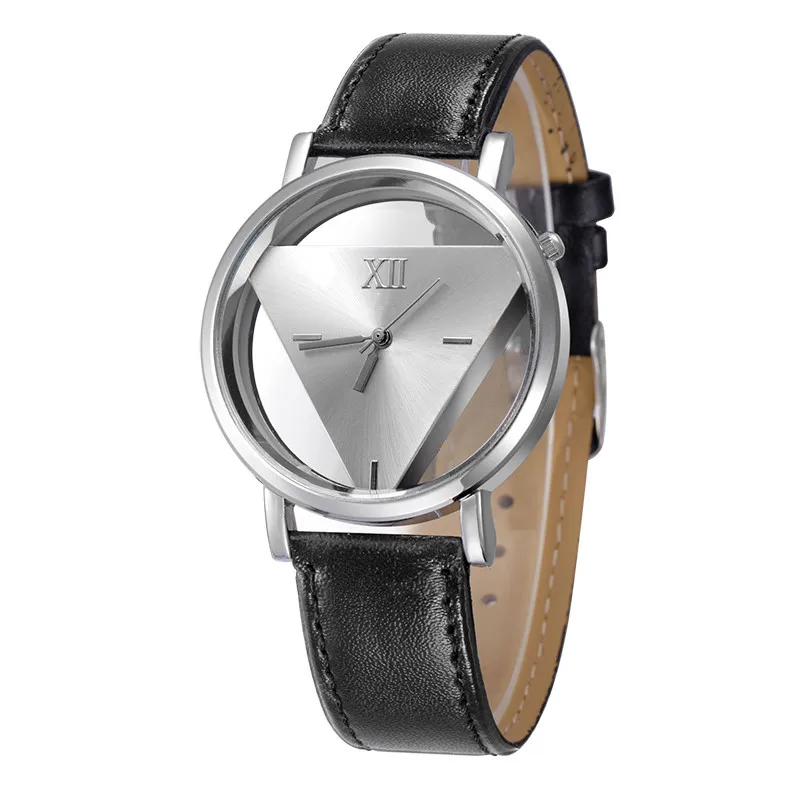 

Hot Items When pintime Triangular Hollow out Watch Cool Hollow out Glass for Both Men And Women