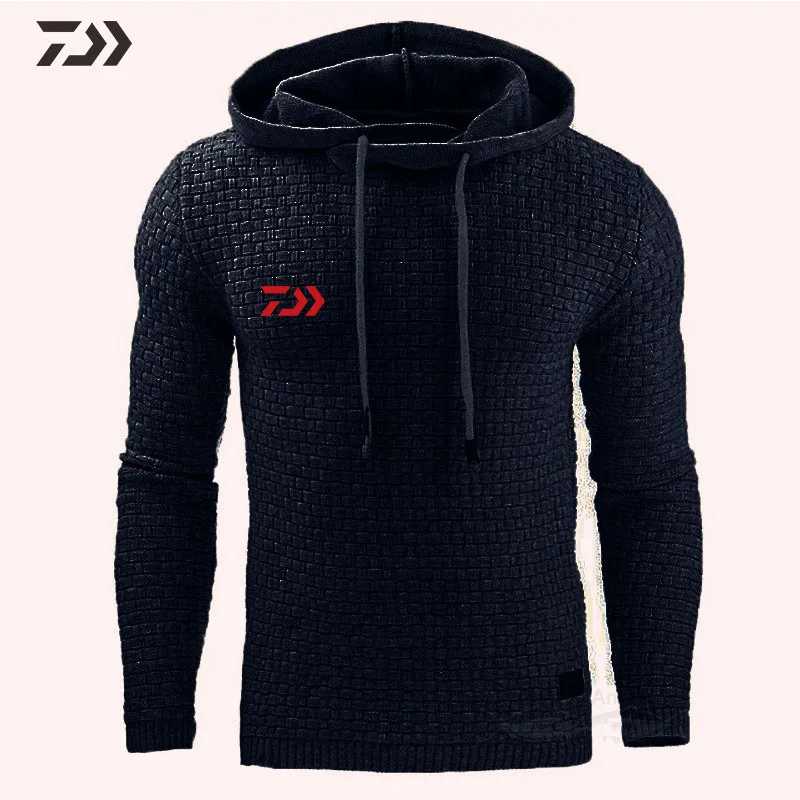 Daiwa Рыбацкая рубашка с капюшоном с длинным рукавом Толстовка Мужская дышащая однотонная одежда для рыбалки походная спортивная куртка для рыбалки на открытом воздухе