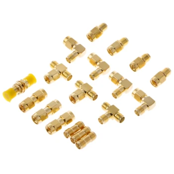 

18 Pcs SMA Kits Connector Male Female Plug Antenna Converter Adapter Coaxial Set