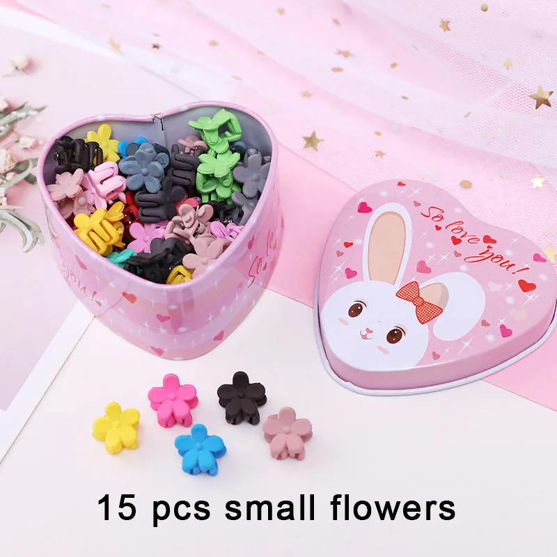 15pcs/Set Girls Cute Colorful Cartoon Small Hair Claws Lovely Children Gifts Hair Clips Headband Kids Fashion Hair Accessories - Цвет: 15pcs small flowers