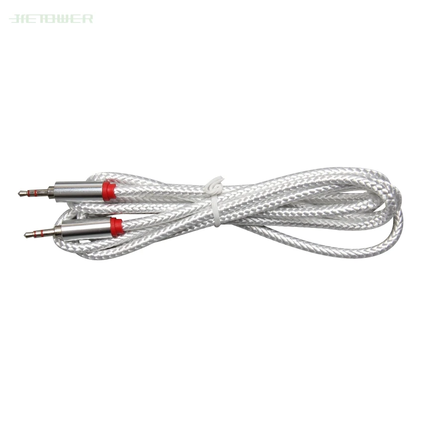 50pcs lot High Quality 2M Car Audio Jack Plug Male To Male AUX Cable 3 5 Mm Audio Male to Male Cables For Headphone MP3