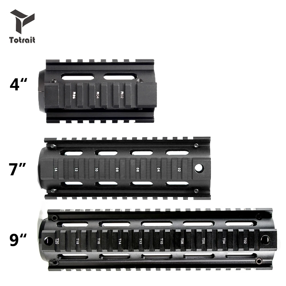 " 7" " дюймов AR15 M4 Carbine Handguard страйкбол AR-15 RIS drop-in Quad Rail Mount Tactical Free Float Picatinny Handguard