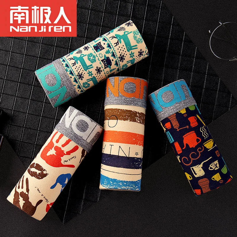 2022 Men Underwear Boxer Shorts Panties Solid Shorts Brand Underpants Men 100% Cotton Breathable Mid Waist Shorts Men L-3XL