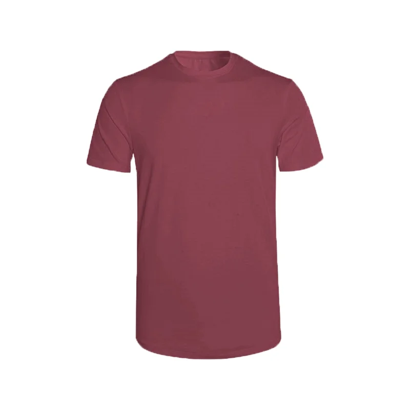 Dark red Новинка, модная Однотонная футболка с коротким рукавом, хлопковая футболка для фитнеса, Мужская футболка с круглым вырезом, Азиатский размер S-XXXL - Цвет: Dark red