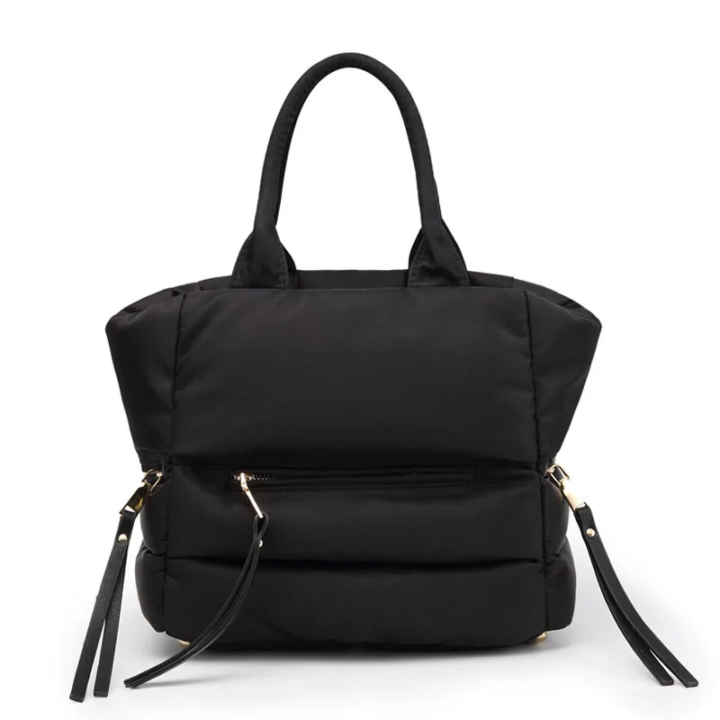 

2019 New Winter Single Shoulder Tote Women Space Pad Cotton Feather Handbag Luxury handbags women bag sac a main Bolsa Feminina