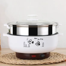 Многофункциональный Электрический Плита 220V нагревательный сковорода Электрический Пособия по кулинарии горшок машина для тушеного мяса с Лапша яйца суп пароход Мини рисоварка