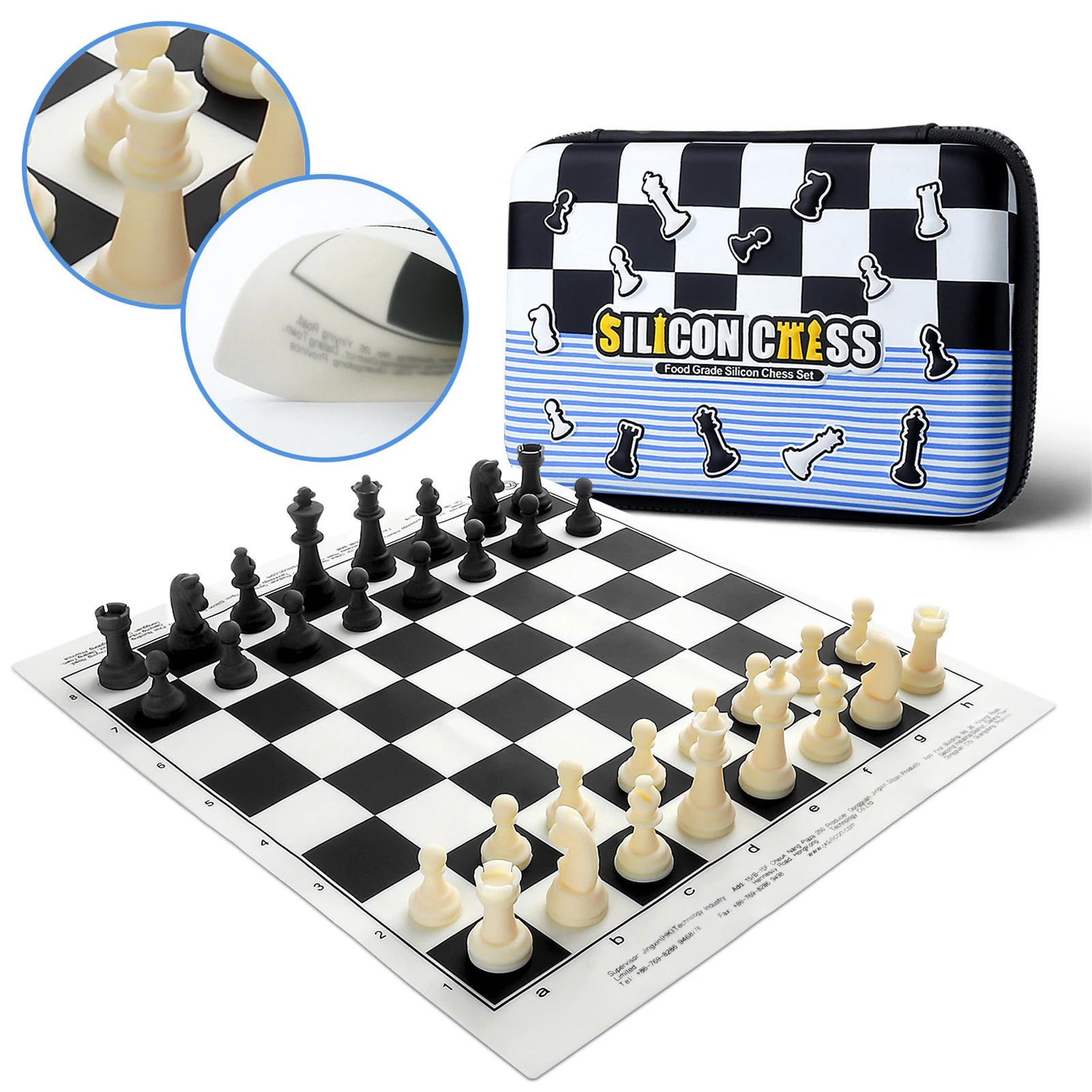 

Children's Silicone Chess Board Food Grade Travel Chess Set
