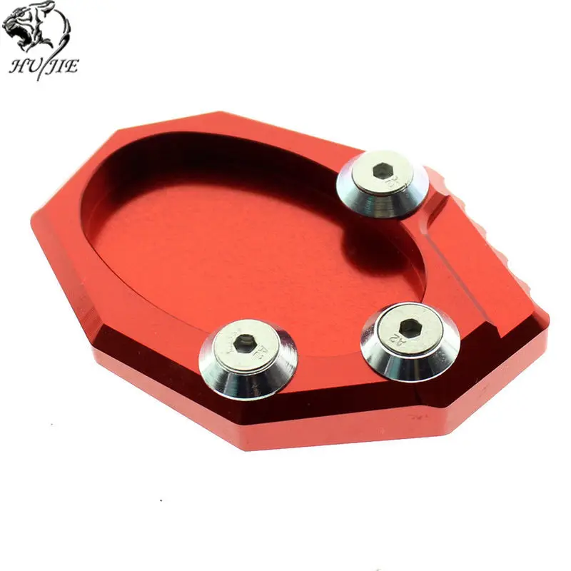 Красный увеличитель боковой стойки CNC Kickstand увеличить Расширительная плата Pad для KAWASAKI VERSYS 650 2011- KLX 250 2009