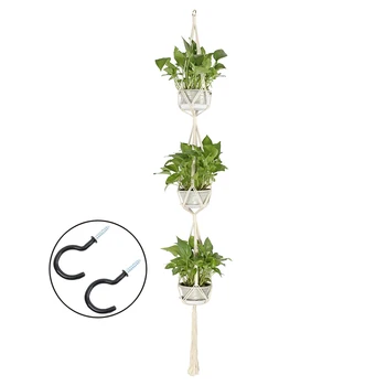 

Hanging Basket High Quality Macrame Plant Hanger Hook Pot Holder Handmade 100% Cotton Rope Mesh Cord Plant Balcony Gardening Pot