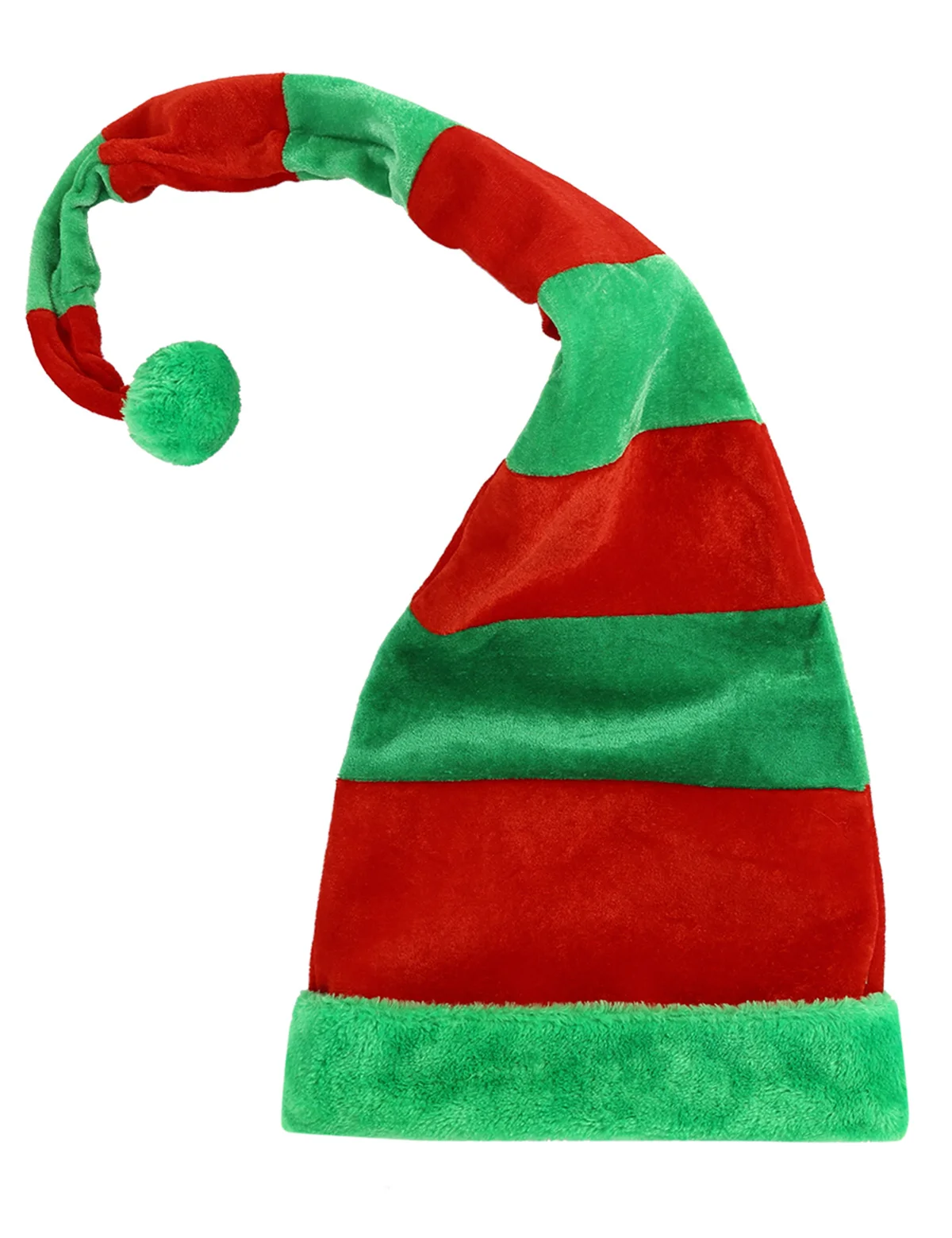 Novelty Christmas Hats Funny Long Bendable Striped Plush Christmas
