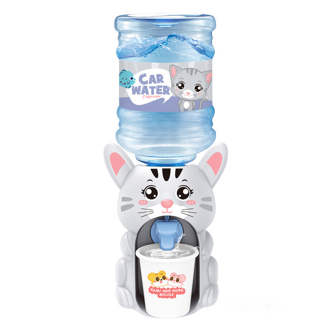 Water Dispenser for Children Kids Gift Cute Cold/Warm Water Juice Milk Drinking Fountain Simulation Cartoon Pig Kitchen Toy