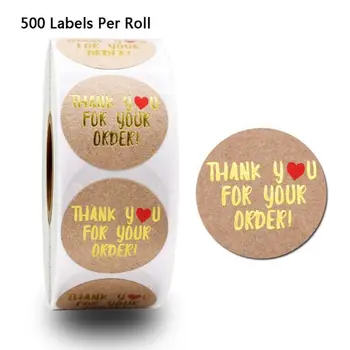 

500pcs Kraft Thank You for Your Order Stickers Wedding Seal Labels Scrapbooking
