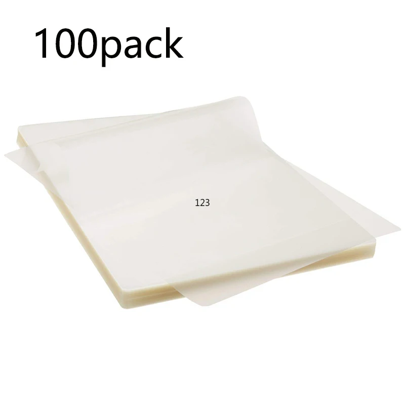 100PCS/lot A4 Thermal Laminating Pouches PET Plastic Laminator Sheets