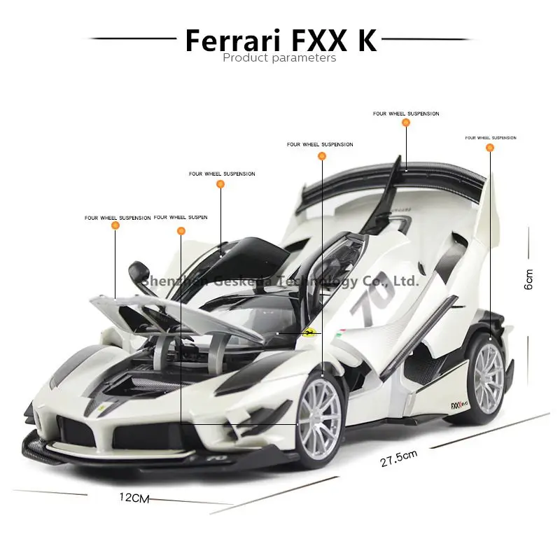 Bburago 1:18 Феррари FXXK 10 автомобильный брелок для автомобильных ключей имитационная