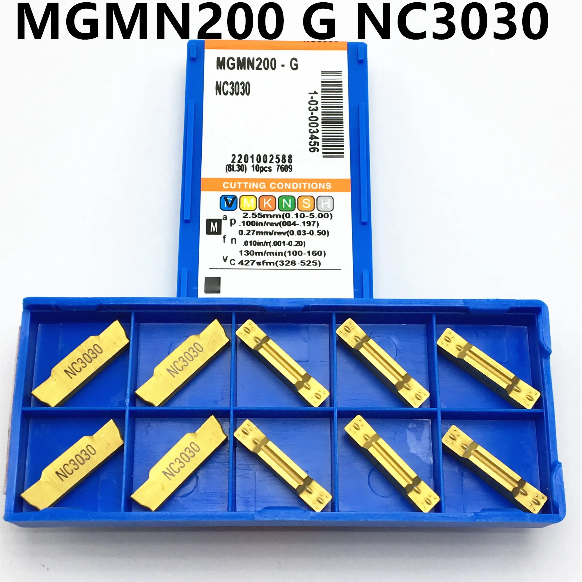 10p MGMN200-G NC3030 CNC grooving carbide inserts machine tool coated with PVD