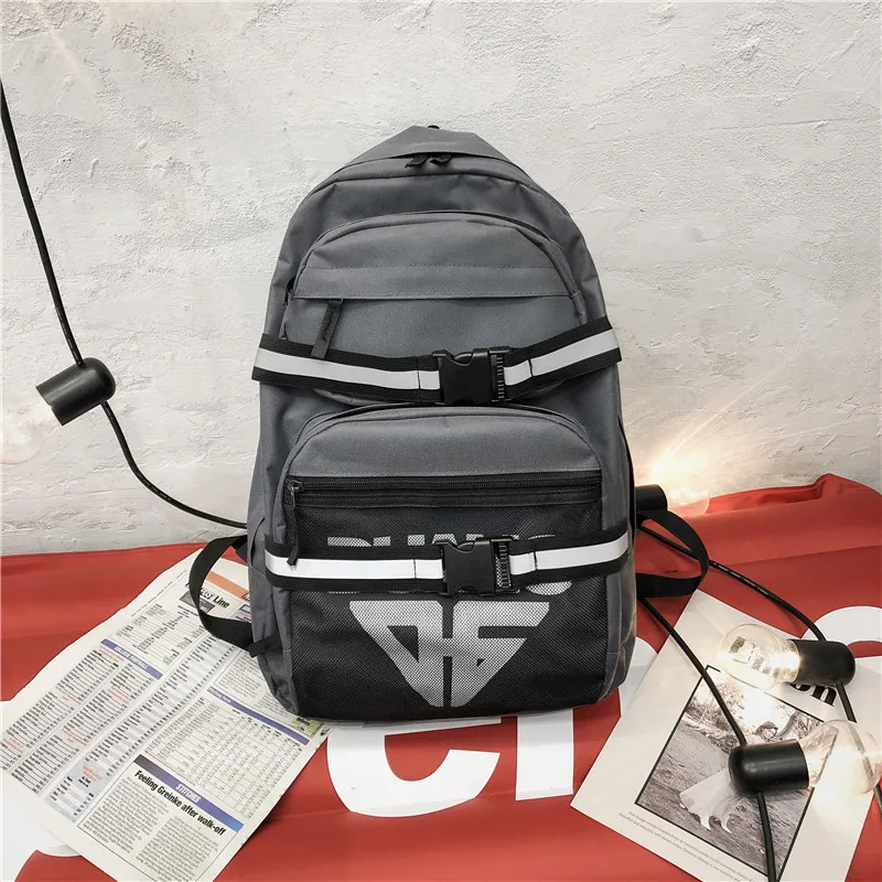 Многофункциональный уличный стиль Bakcpack крутой светоотражающий скейтборд Студенческая сумка Повседневная Большая емкость рюкзак для путешествий для мужчин - Цвет: gray